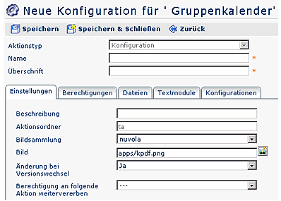 konfiguration neu gruppenkalender